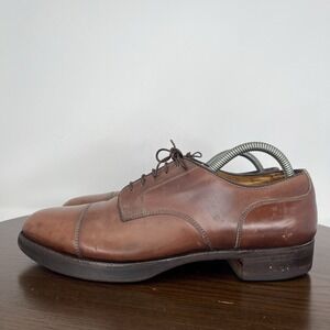 Alden Oxford Shoes Men's 9.5 Brown Leather Comfort Cap Toe Derby Career Lace Up